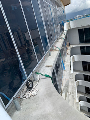 roof anchor on a high rise building