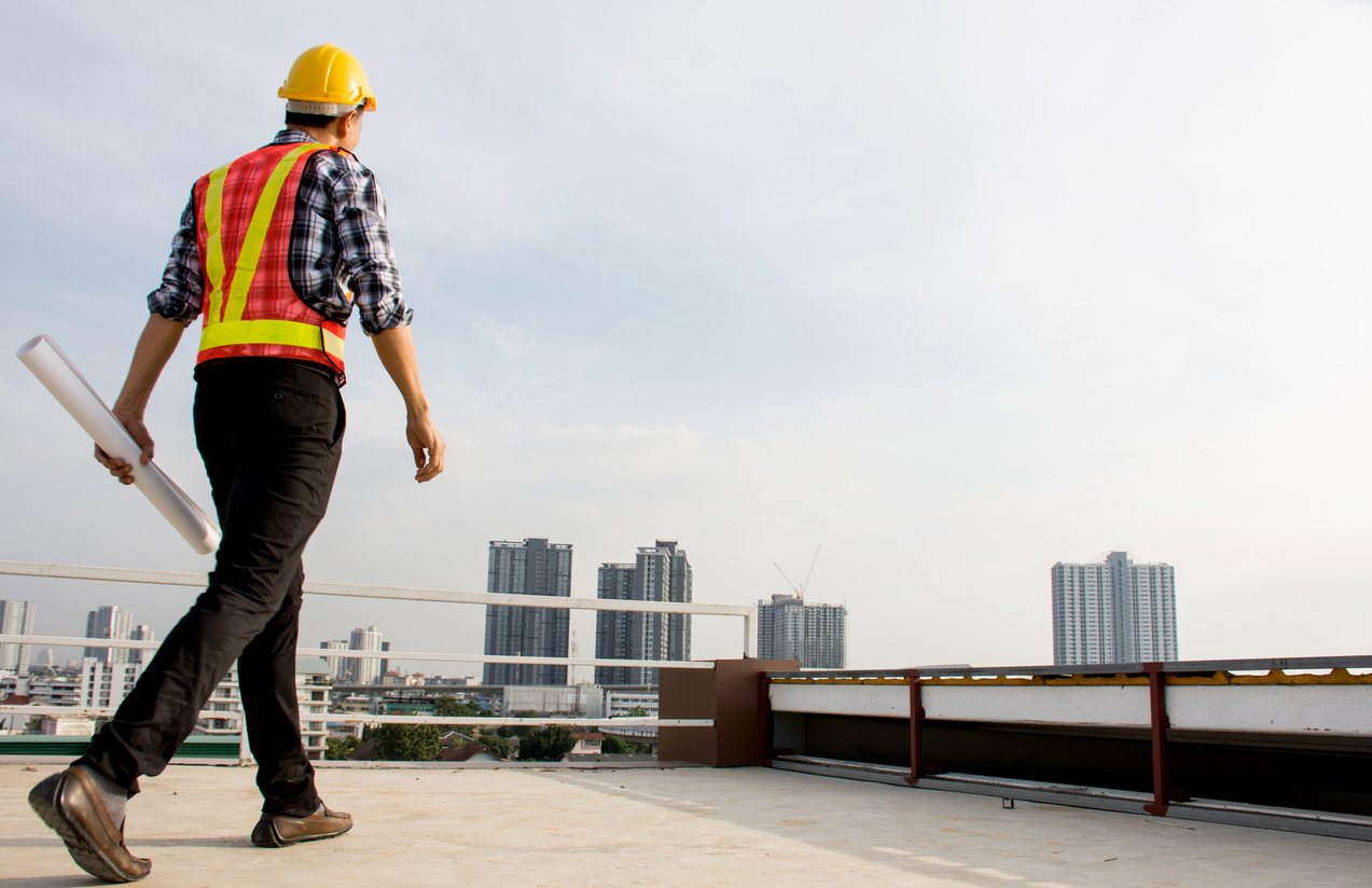 Foreman wearing safety helmet