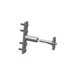 Bolt-to-Mullion Rectangular Intermittent Stabilization Anchor (ISA) on a White Background