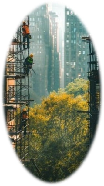 Workers on a high rise building