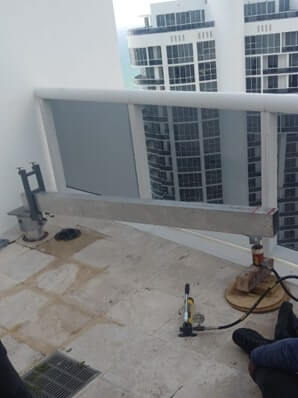 davit arm on terrace