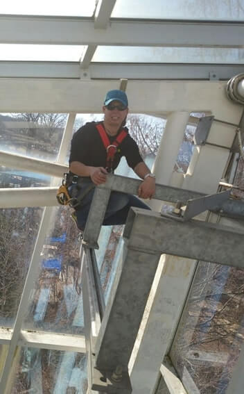 roof anchor installation on high rise building